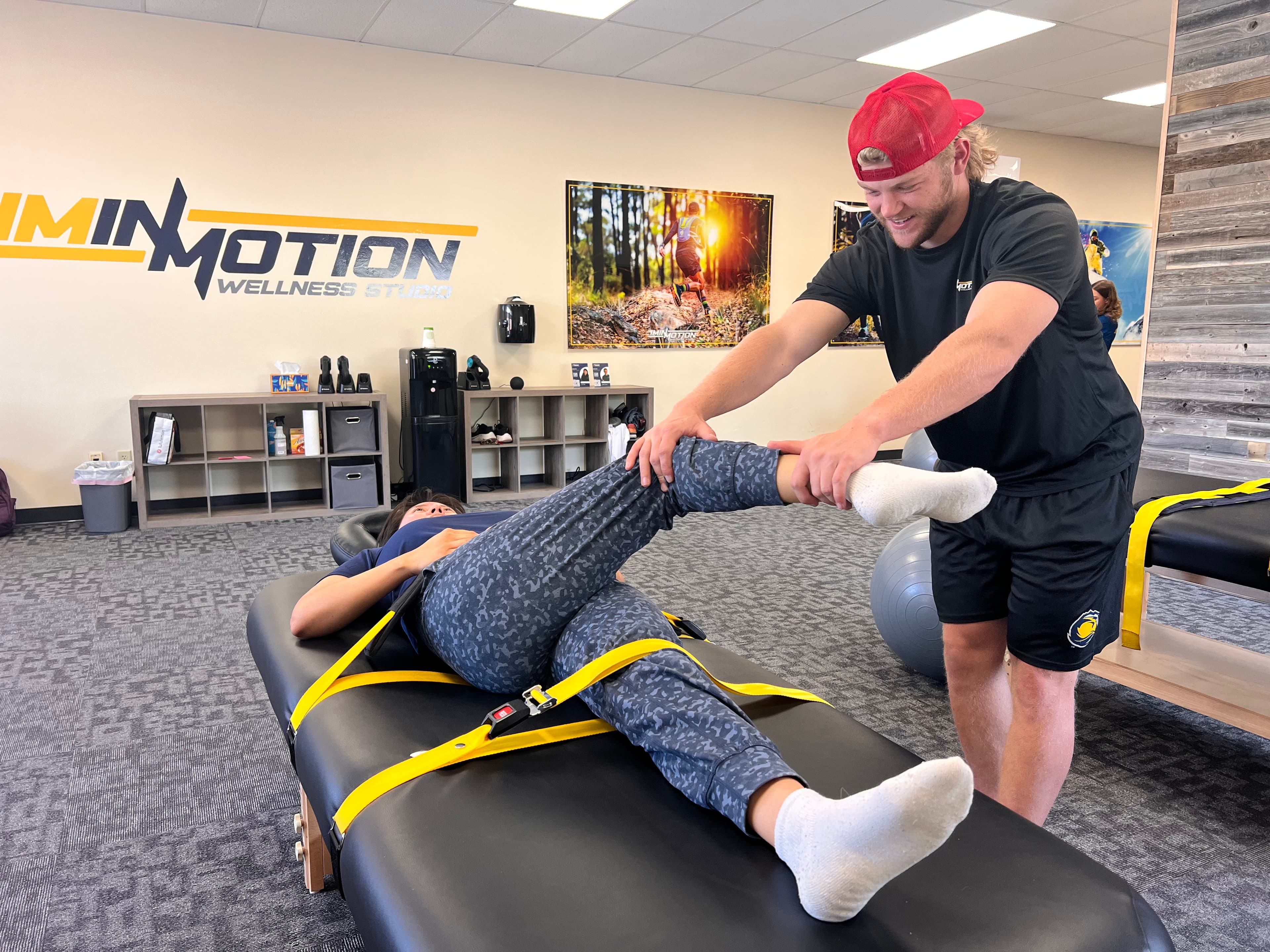 Assisted stretching session at InMotion Wellness Studio Durango