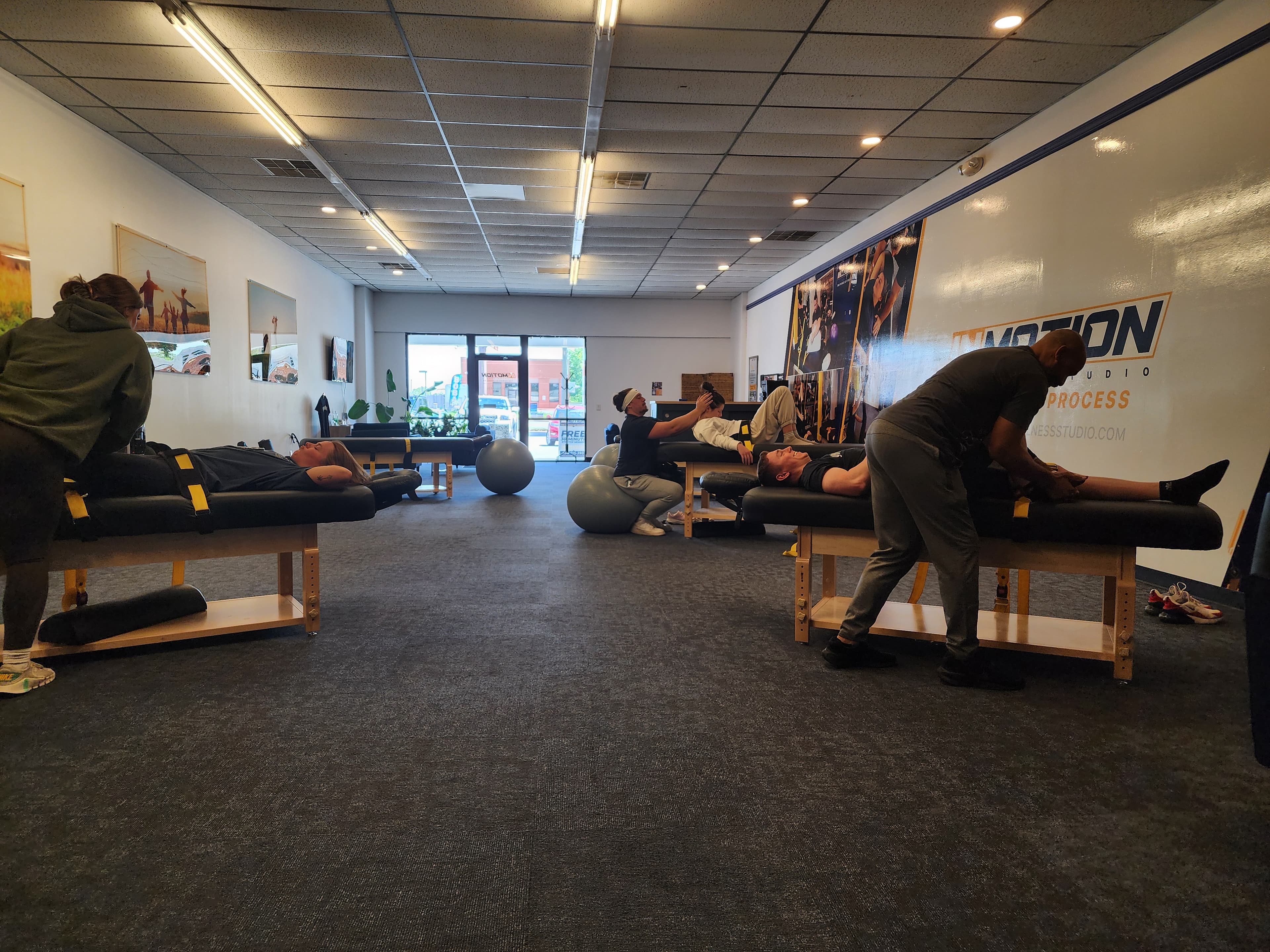 Assisted stretching session at InMotion Wellness Studio Forest